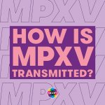 MPXV how is MPXV transmitted on a purple background with the ACON logo
